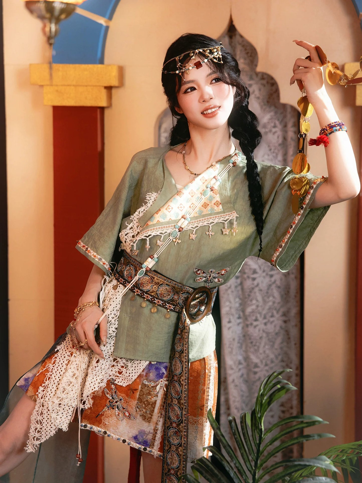 Linglu Sanskrit 菱路梵音 - Modern Dunhuang Inspired Hanfu Outfit for Summer (Preorder)