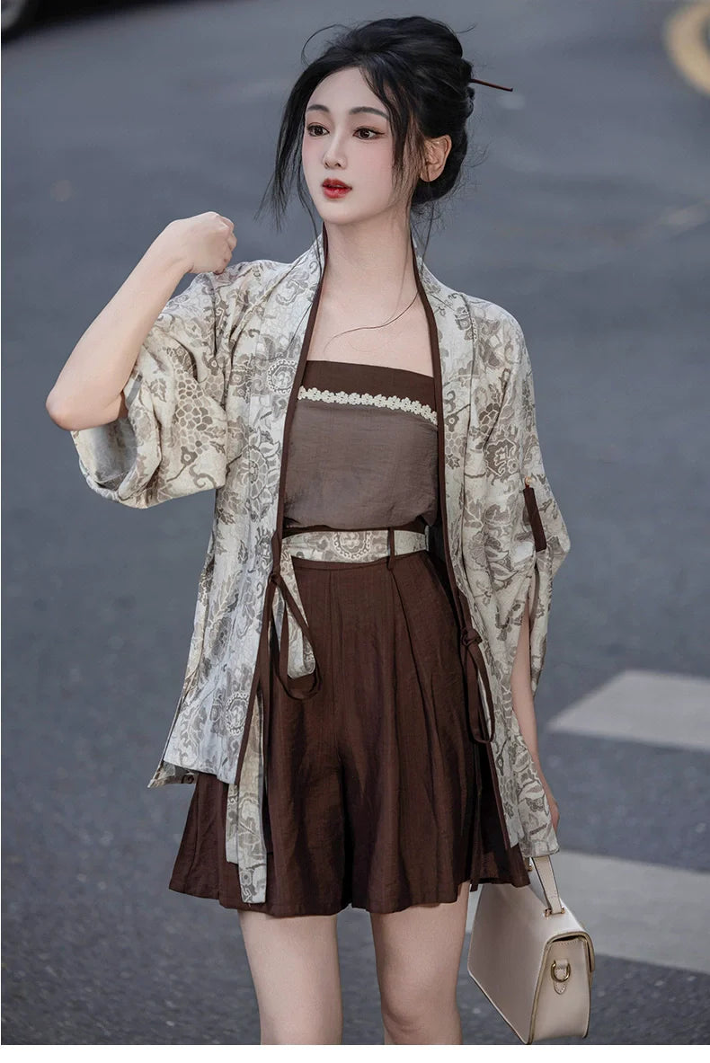 Milk Coffee Wisteria - Modern Song Dynasty Hanfu Outfit (Preorder)