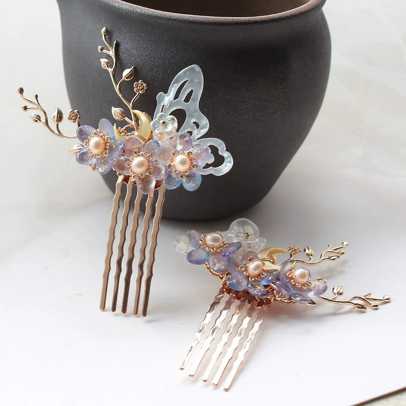 Hair Comb: Butterfly Night