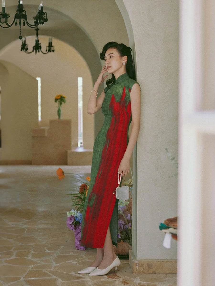Forest Flowers 林中花 - Spring and Summer Short Sleeve Hong Kong-Style Ramie Cheongsam (Preorder)