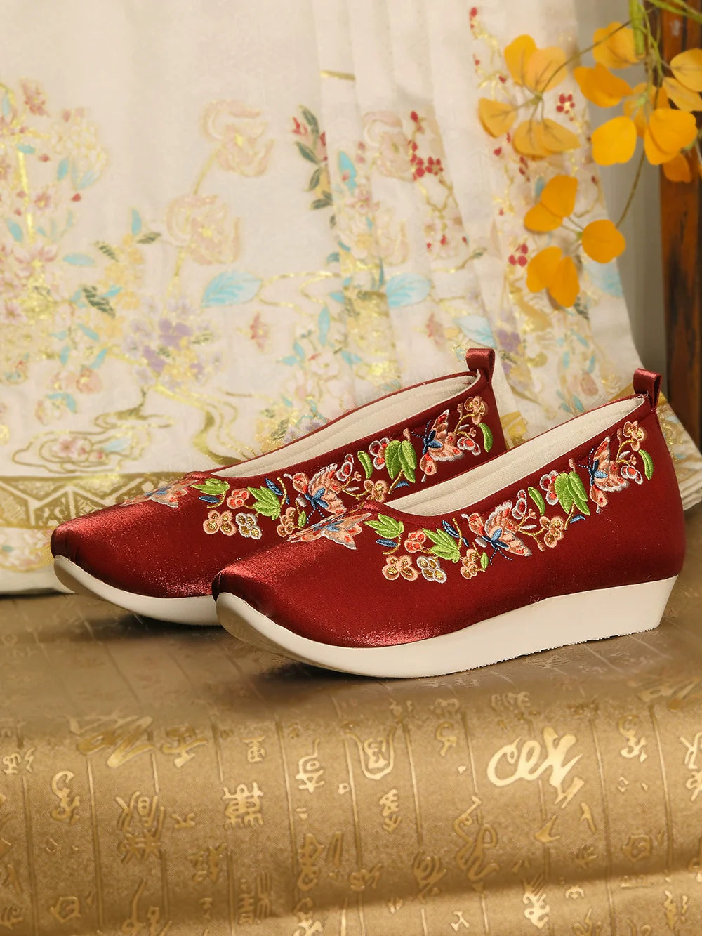 Deep Rose - Traditional Satin Shoes for Hanfu