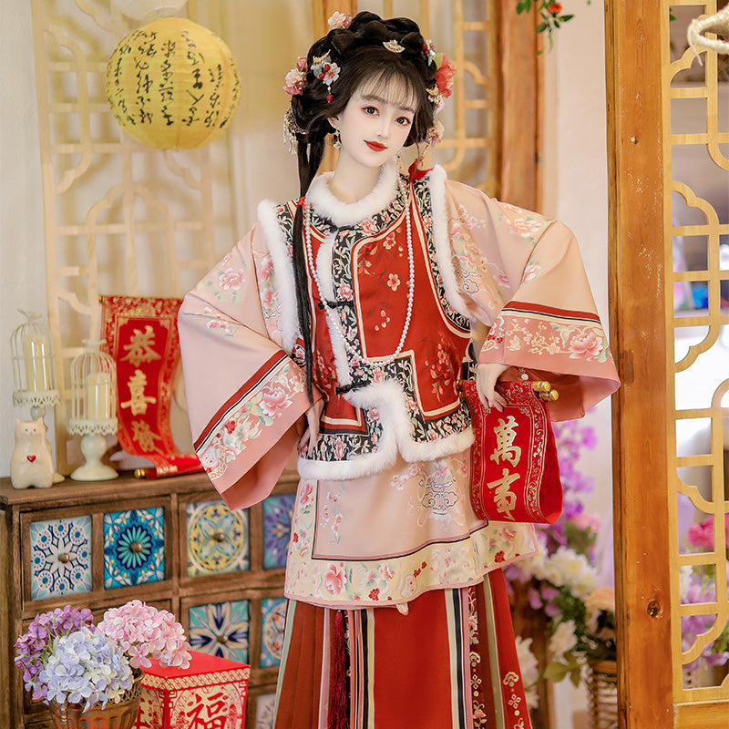 Celadon - Late Qing Dynasty Han Lady Outfit for Autumn and Winter