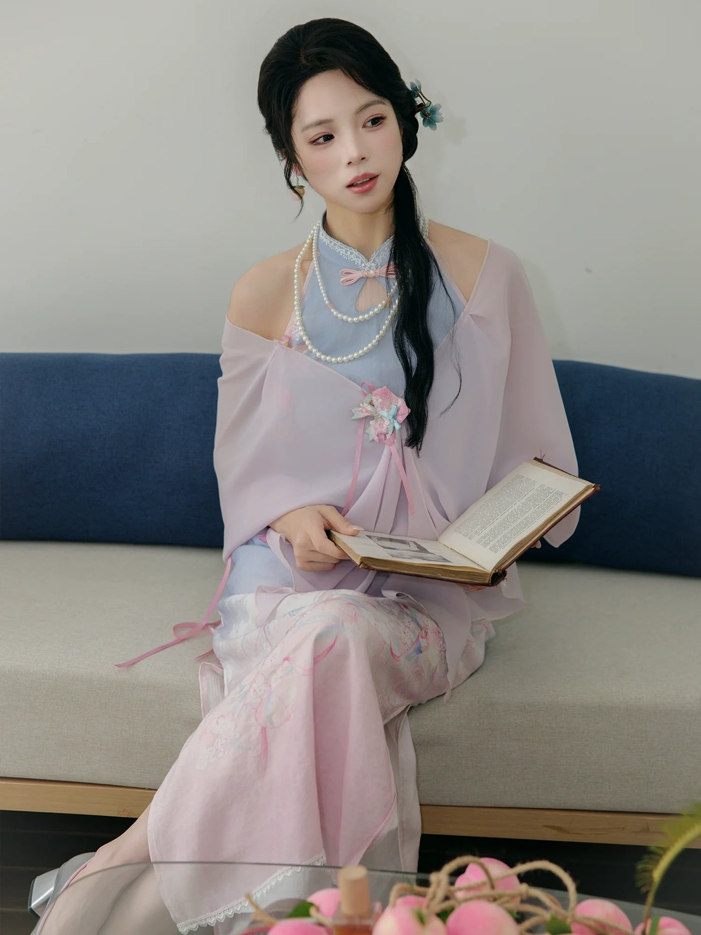 Summer Mountain Peach 初夏山桃 - New Chinese Style Cheongsam Dress (Preorder)