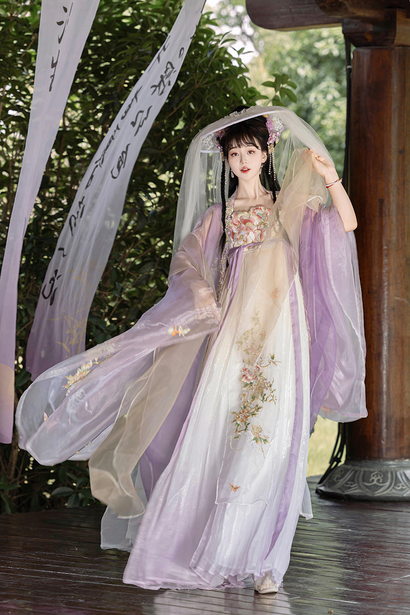 White Peony 白芍 - Tang Dynasty Style Hanfu Dress Heziqun