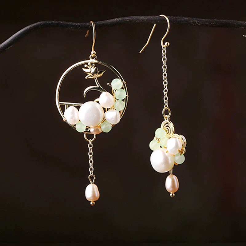 Pearl Tassels Chinese Style Earrings
