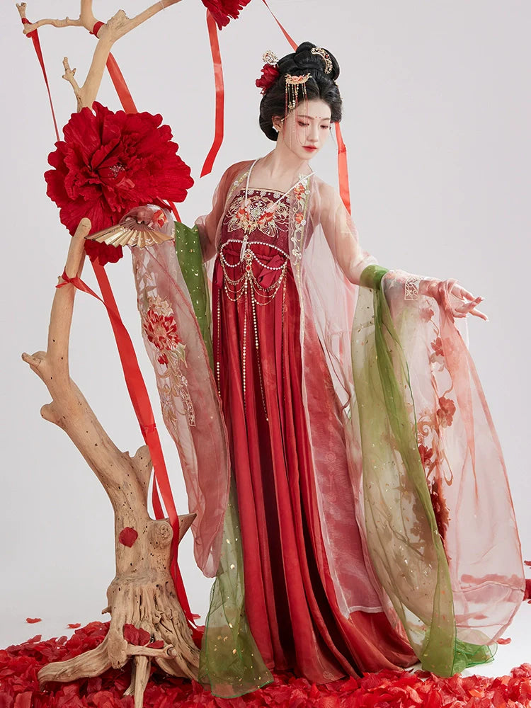 Camellia 山茶 - Tang Dynasty Style Hanfu Dress Heziqun