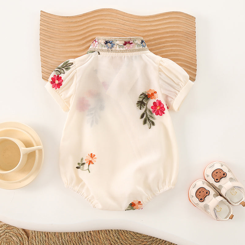 Flowers Picking - Chinese Hanfu Style Baby Onesies for Girls