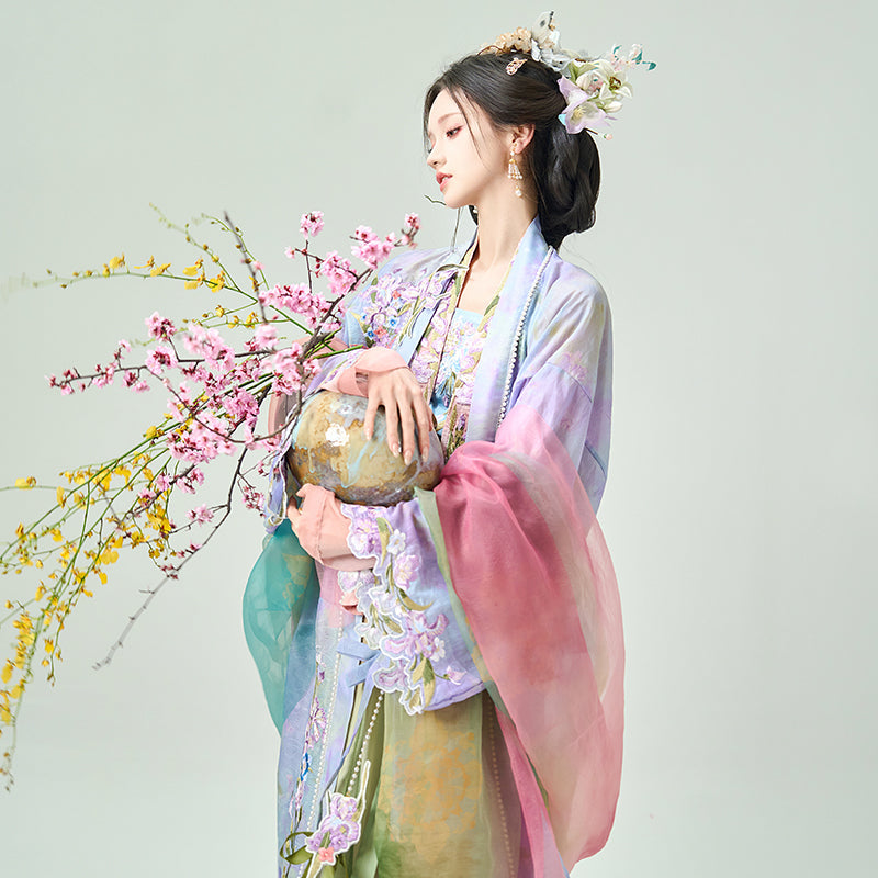 Rainbow Iris 鸢尾 - Fairy Spring and Summer Daily Song Dynasty Style Qiyao Ruqun Hanfu (Preorder)