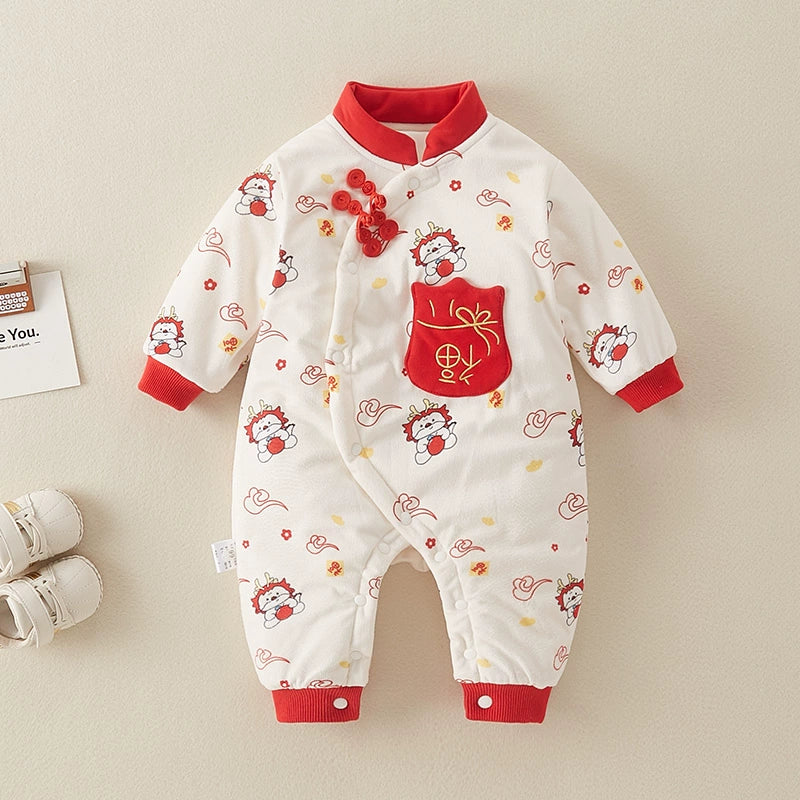Little Lions - Chinese New Year Festival Cotton Baby Onesies for Boys and Girls
