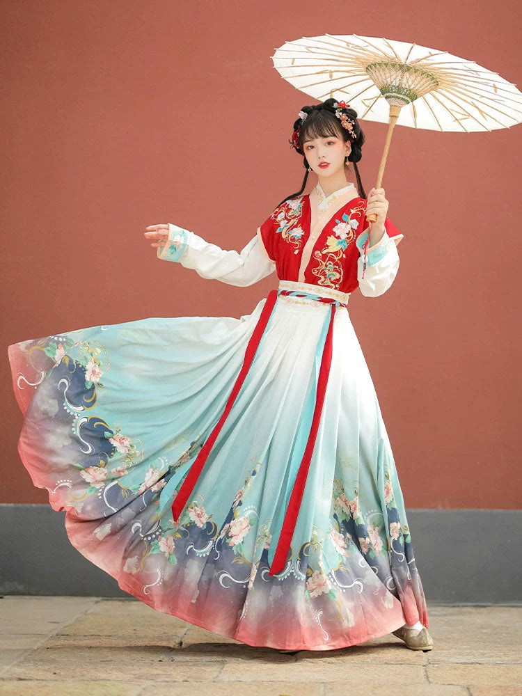 Dark Hibiscus 暗香芙蓉 - Tang Dynasty Style Beizi Qiyao Ruqun