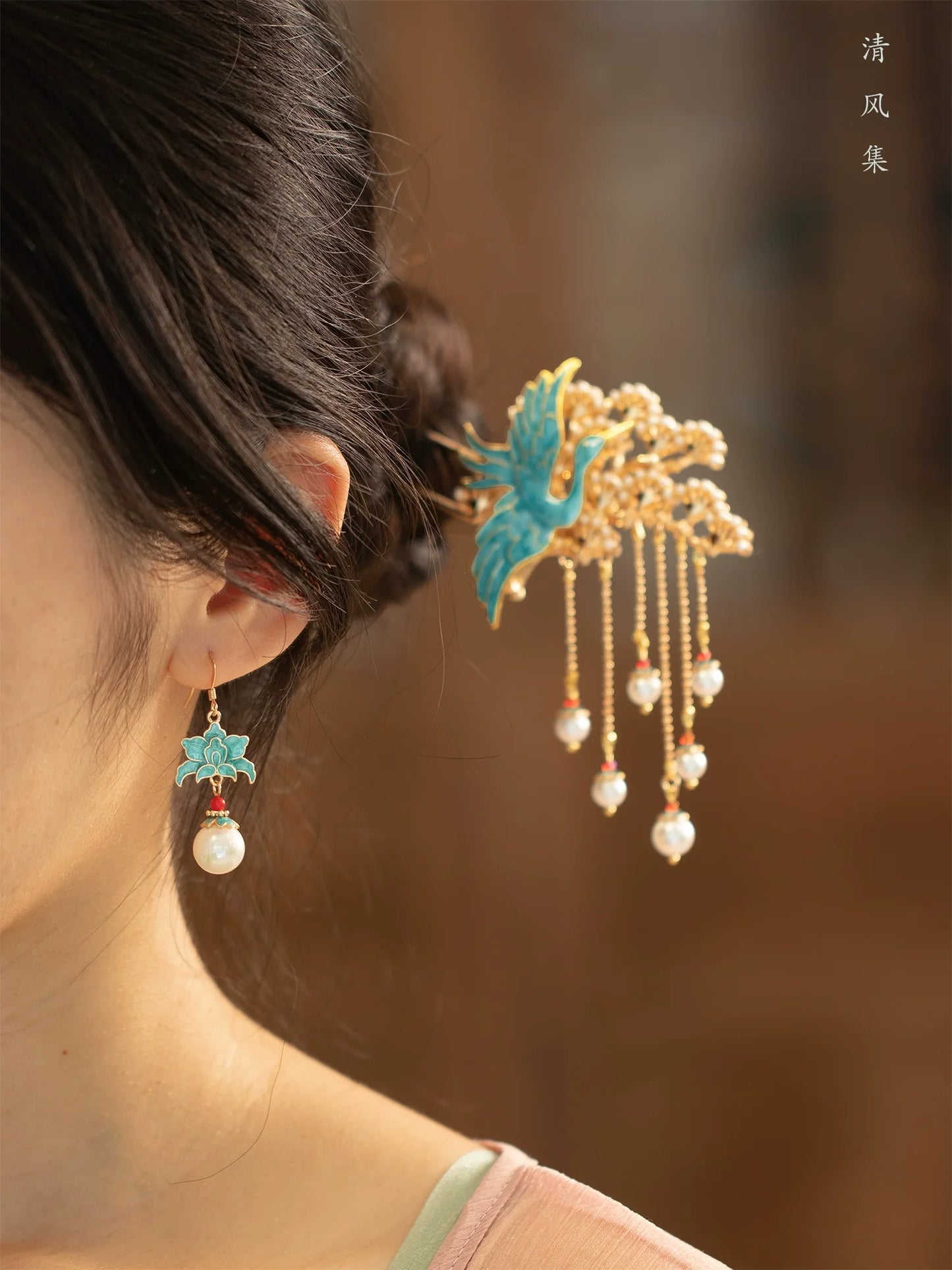 Blooming Pearls Chinese Style Earrings