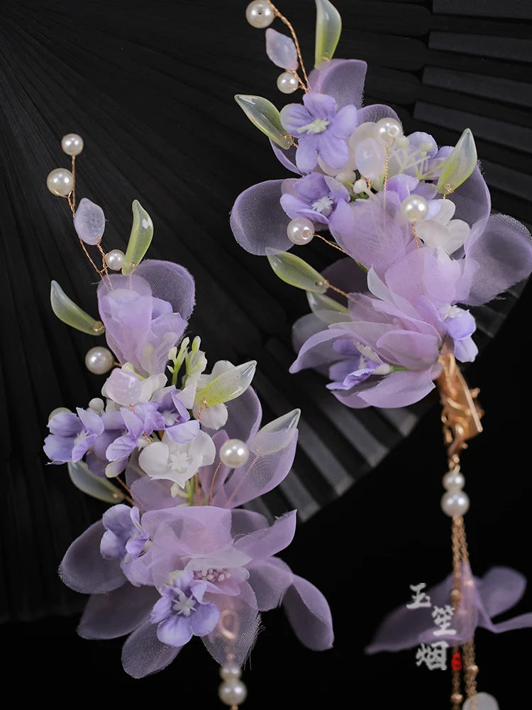 Hair Clips: Purple Blooms