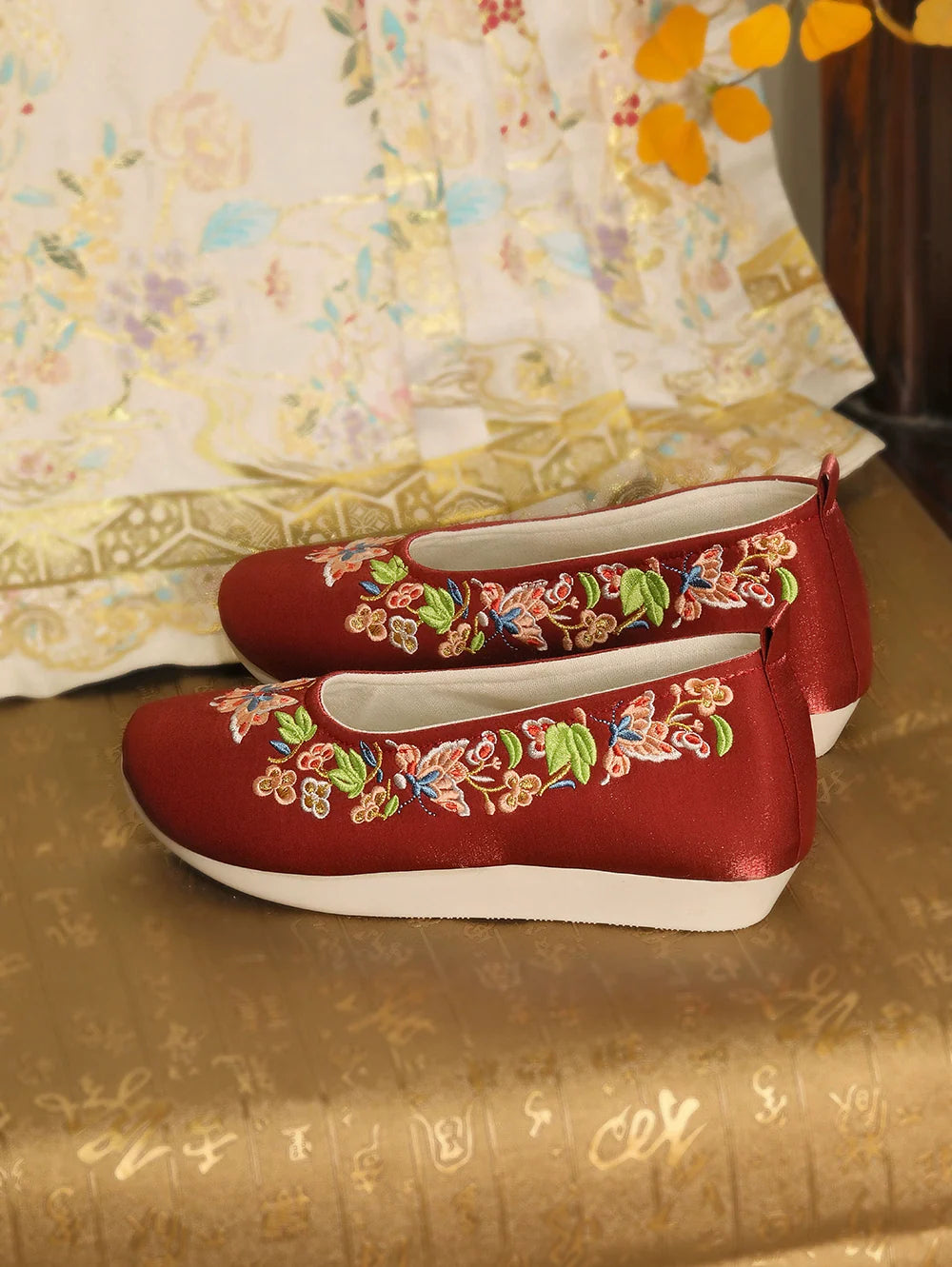 Deep Rose - Traditional Satin Shoes for Hanfu