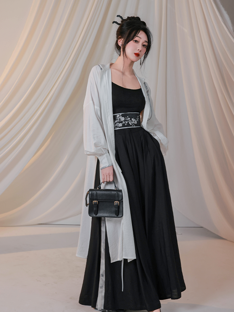 Plum Blossom Words 梅花词 - New Chinese Style Stand-Up Collar Shirt and Song Pants (Preorder)