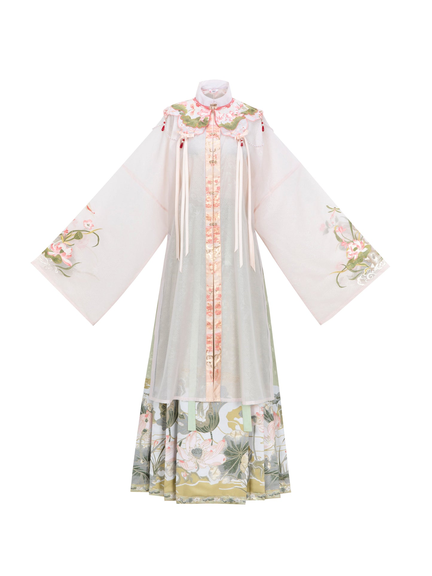 Lotus Pond Evening 荷塘晚 - Robe & Mamianqun Ming Dynasty Hanfu Set