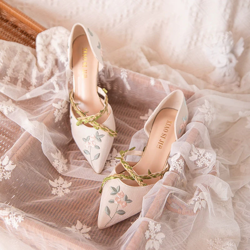 Addison - Flower Vines Qipao Heels