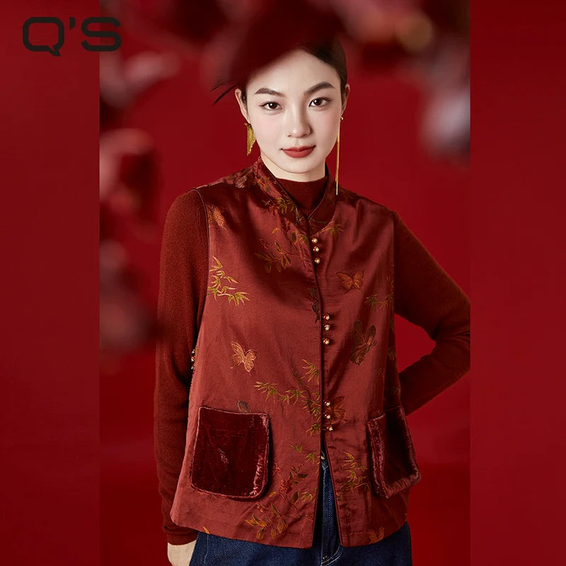 Poet - New Chinese Style Jacquard Women Vest