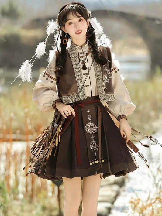 Ming Dynasty Modern Hanfu, Mamianqun, Miyan 弥烟