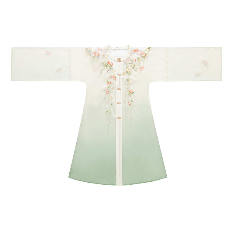 Falling Flower Notes 落花笺 - Round Neck Robe & Mamianqun Ming Dynasty Hanfu Set