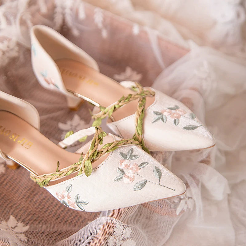 Addison - Flower Vines Qipao Heels