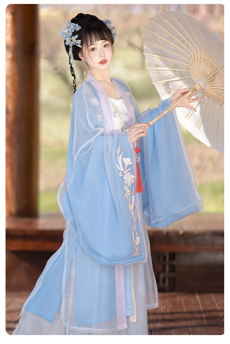 Indigo Blossoms - Song Dynasty Style Qiyao Ruqun Hanfu
