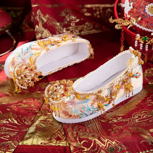 Heavenly Empress - Embroidered Hanfu Bridal Shoes