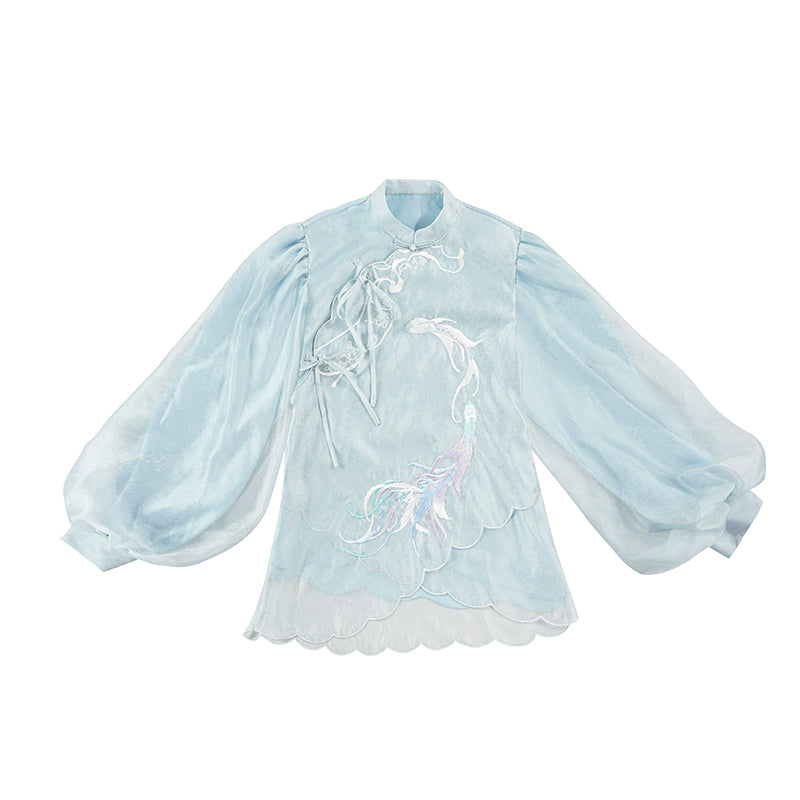 Frost and Snow 霜雪 - New Chinese Style Ming Dynasty Top and Mamianqun Set (Preorder)