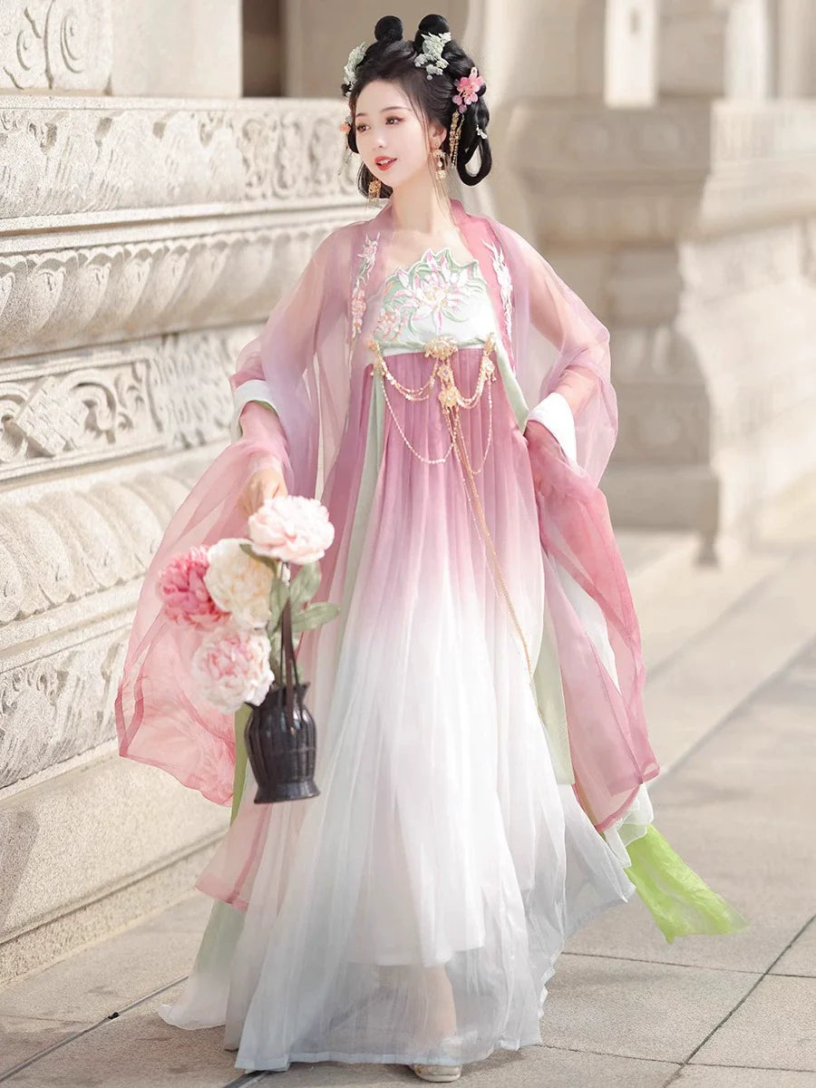 Midsummer 仲夏 - Tang Dynasty Style Hanfu Dress Heziqun