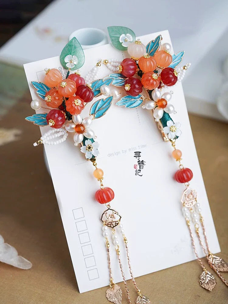 Hair Clip: Cute Pumpkins