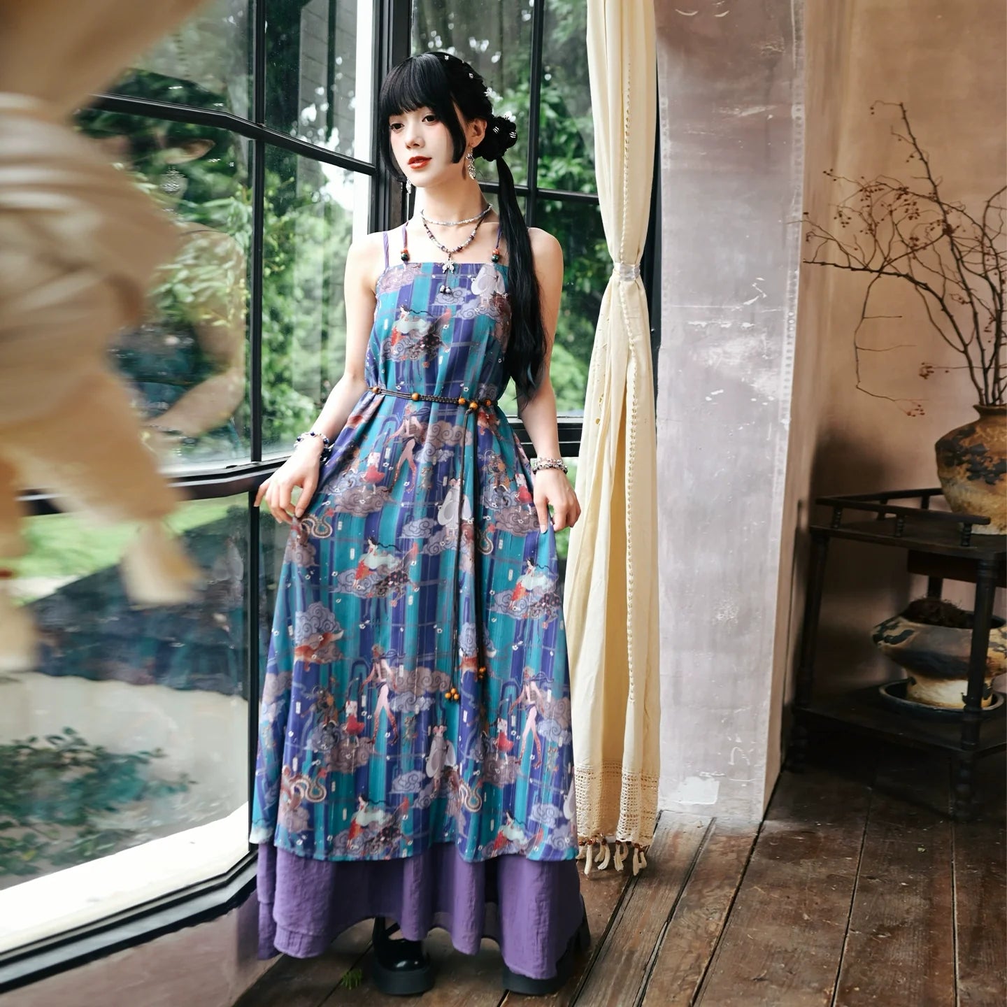 Phantom World 幻世集 - Traditional Chinese Element Printed Slip Dress