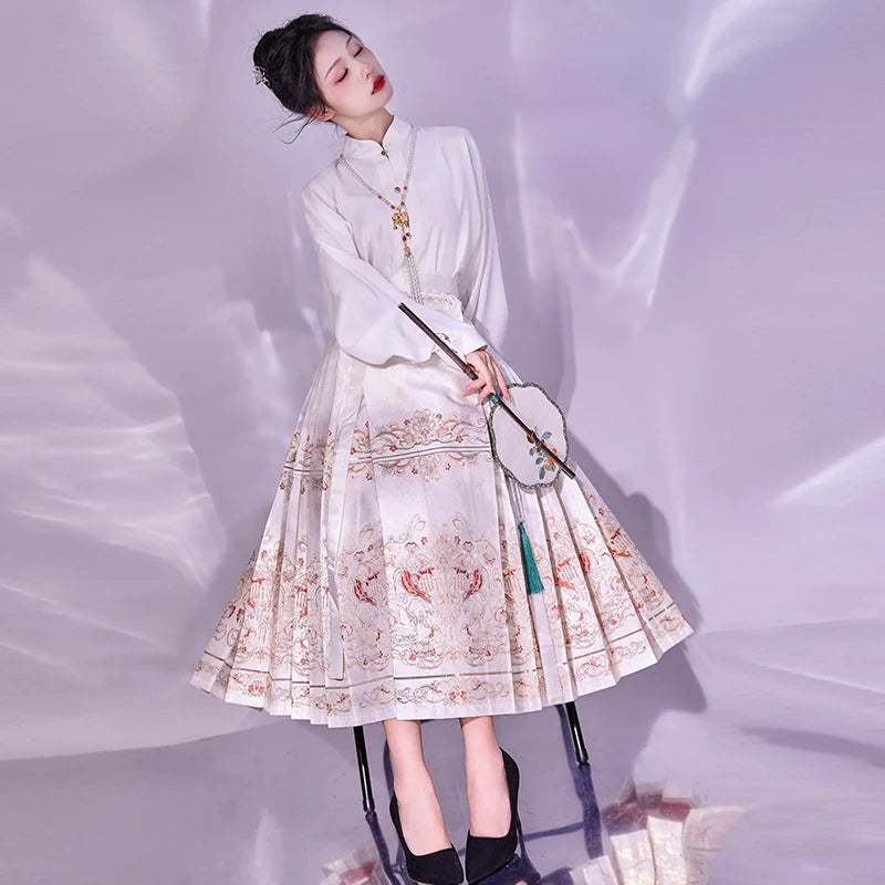 Ming Dynasty Modern Hanfu, Mamianqun, Auspicious Elephant 太平有象