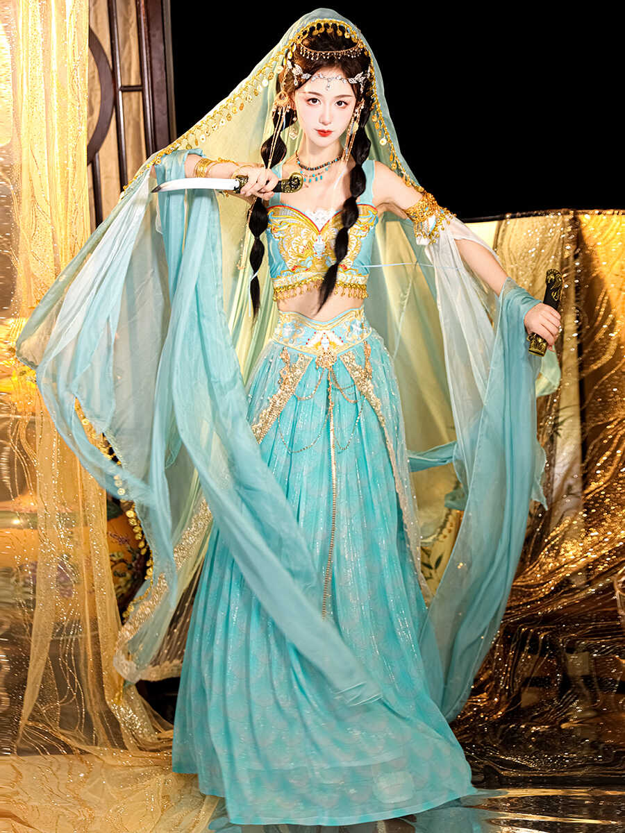 Blue Smoke - Dunhuang Goddess Feitian Tang Dynasty Costume