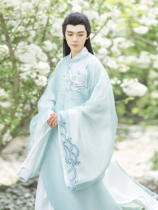 Tang Dynasty Round Collar Robe - Mountains and Seas 山海经