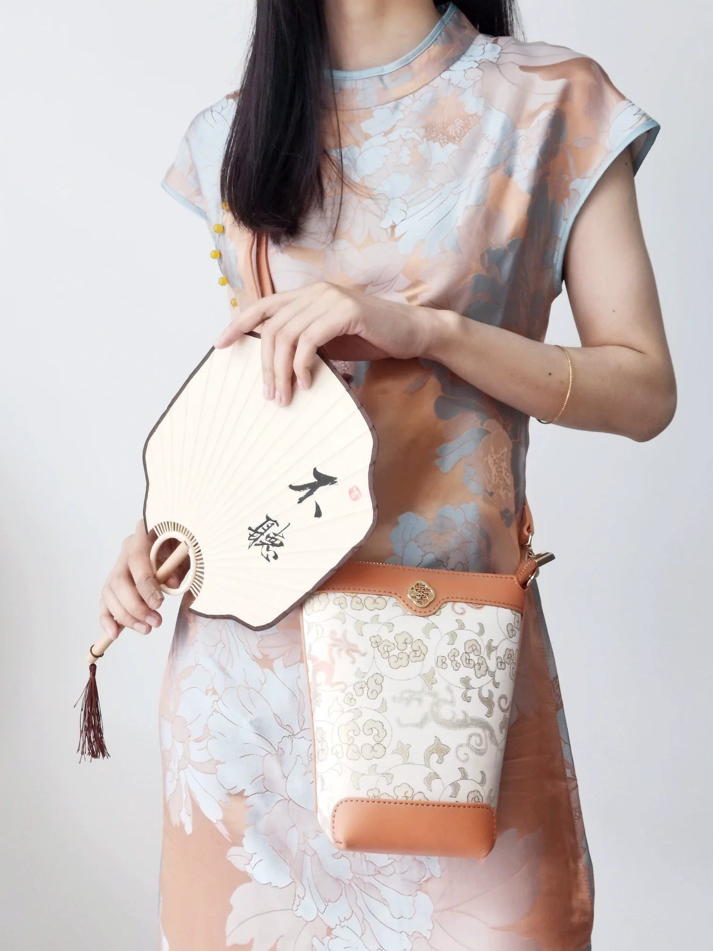 Tangerine Small Bucket Bag for Women