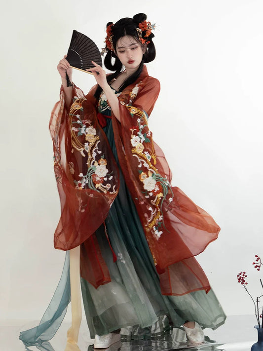Painting Flower God 描金花神 - Tang Dynasty Style Hanfu Dress Heziqun