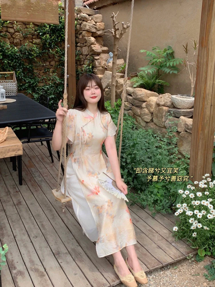 Warm Sun 鱼戏暖阳 - New Chinese Style Cheongsam Dress