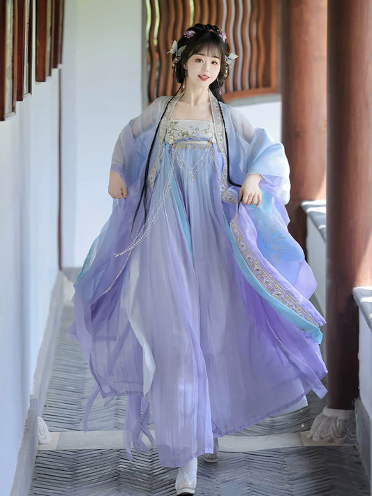 Qinghe 清荷 - Tang Dynasty Style Hanfu Dress Heziqun