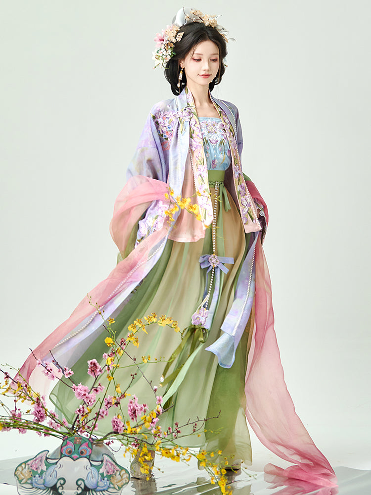 Rainbow Iris 鸢尾 - Fairy Spring and Summer Daily Song Dynasty Style Qiyao Ruqun Hanfu (Preorder)