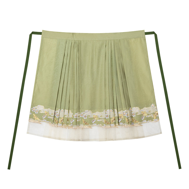 Moon 酌月 - Pipa Sleeve Top & Mamianqun Ming Dynasty Hanfu Set