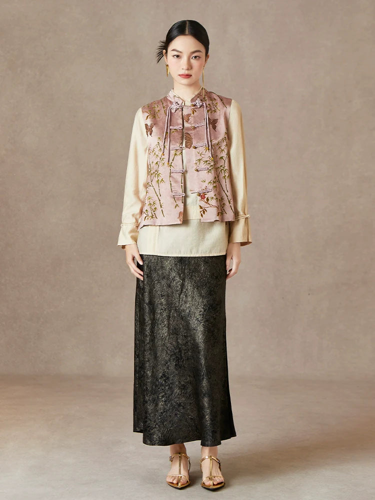 Fluttering Butterflies - New Chinese Style Jacquard Women Vest