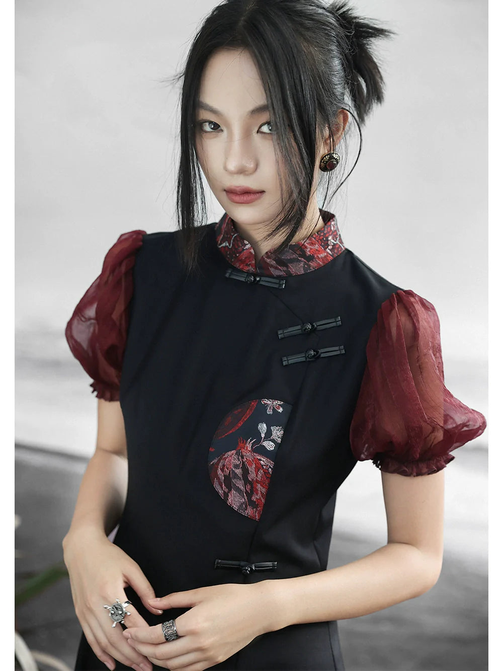 New Chinese Style Puff Dress: Orient