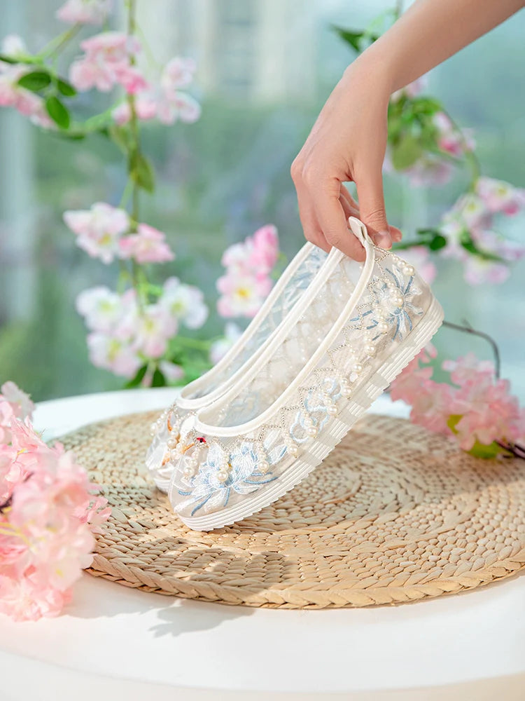 Margaret - Sheer Embroidered Chinese Hanfu Shoes