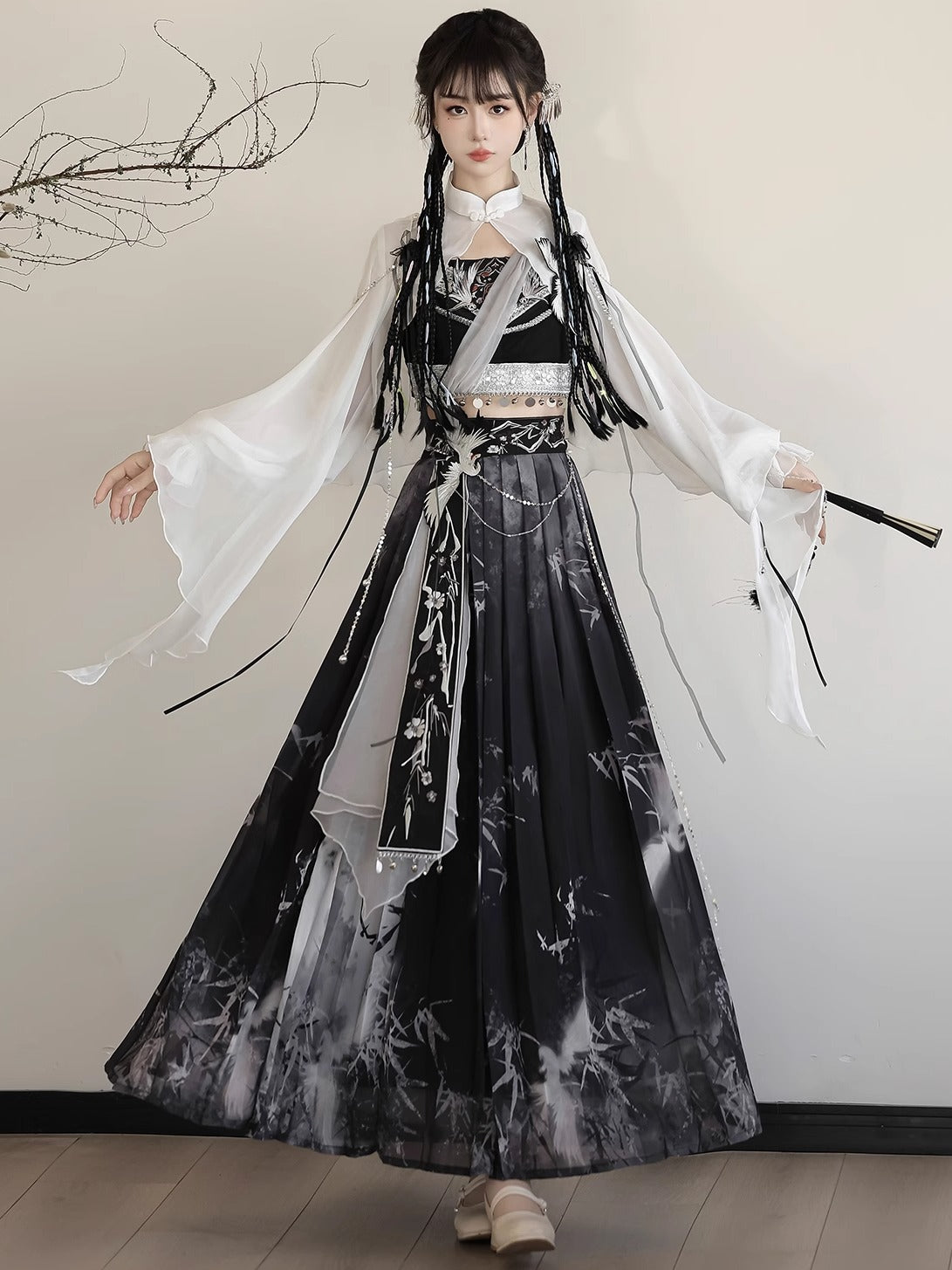 Crane Feather 鹤羽 - Dunhuang Inspired New Chinese Style Outfit