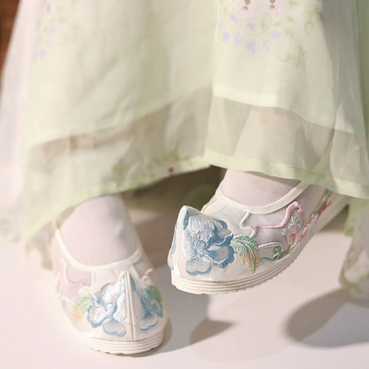 Ruby - Sheer Embroidered Chinese Hanfu Shoes