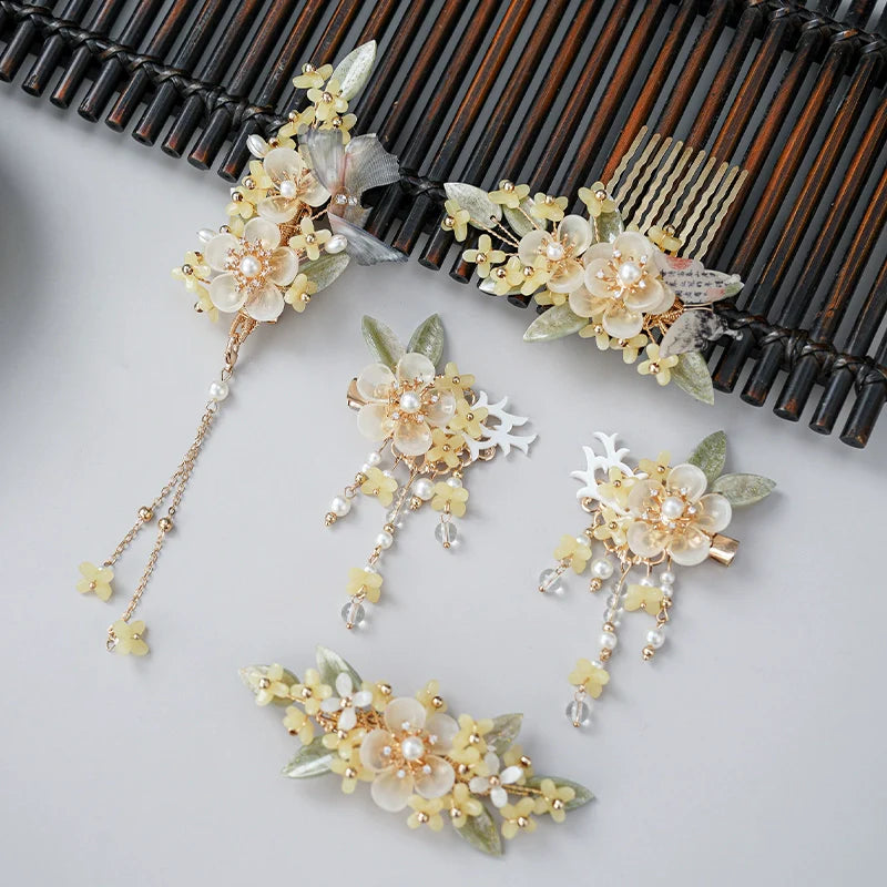 Hanfu Hair Accessories Set: Drunk Osmanthus