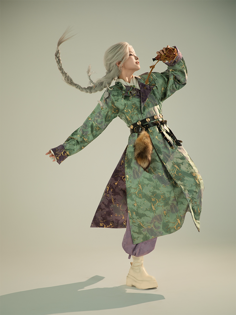 Tang Dynasty Hanfu Robe - Perilla Leaves 紫苏叶子