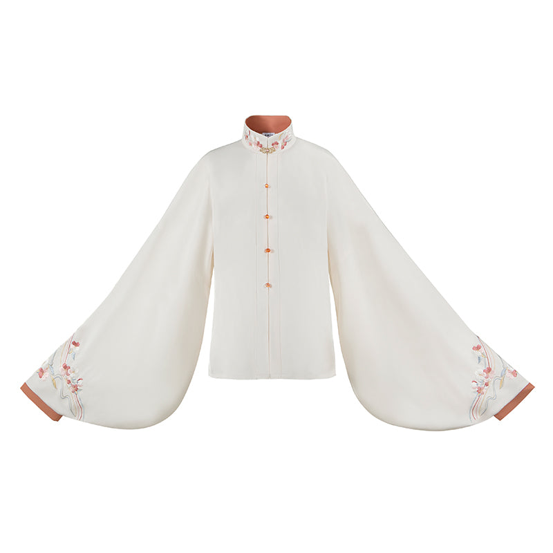White Moon Pavilion 白月亭 - Pipa Sleeve Top & Mamianqun Ming Dynasty Hanfu Set