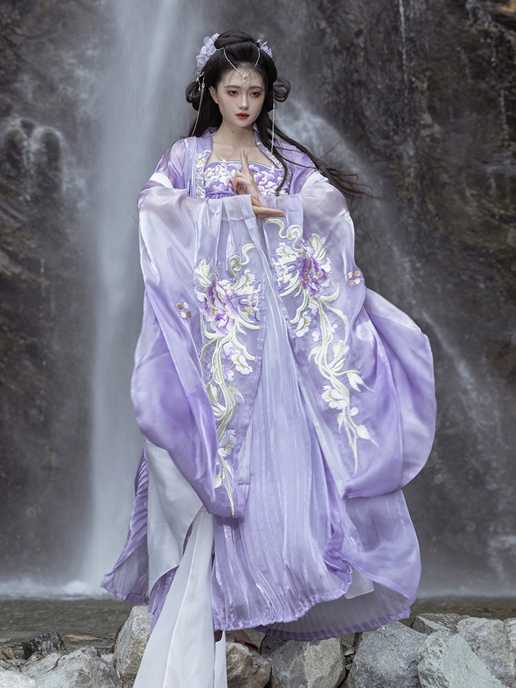 Begonia Rain 海棠未雨 - Tang Dynasty Style Hanfu Dress Heziqun