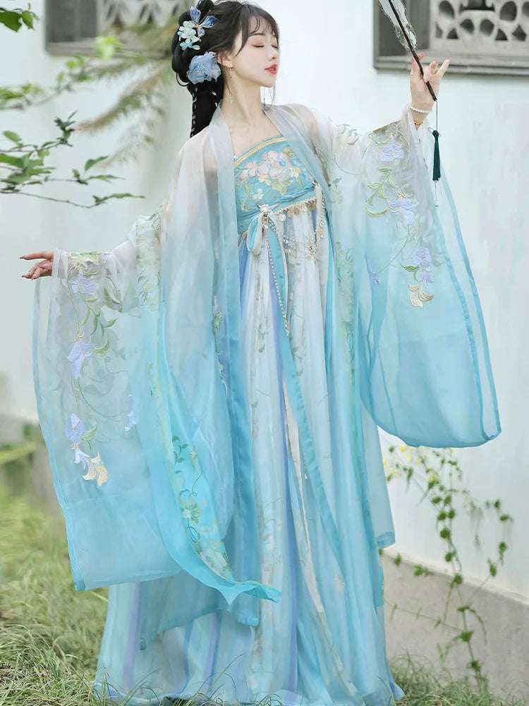 Chunzhu 春竹 - Tang Dynasty Style Hanfu Dress Heziqun