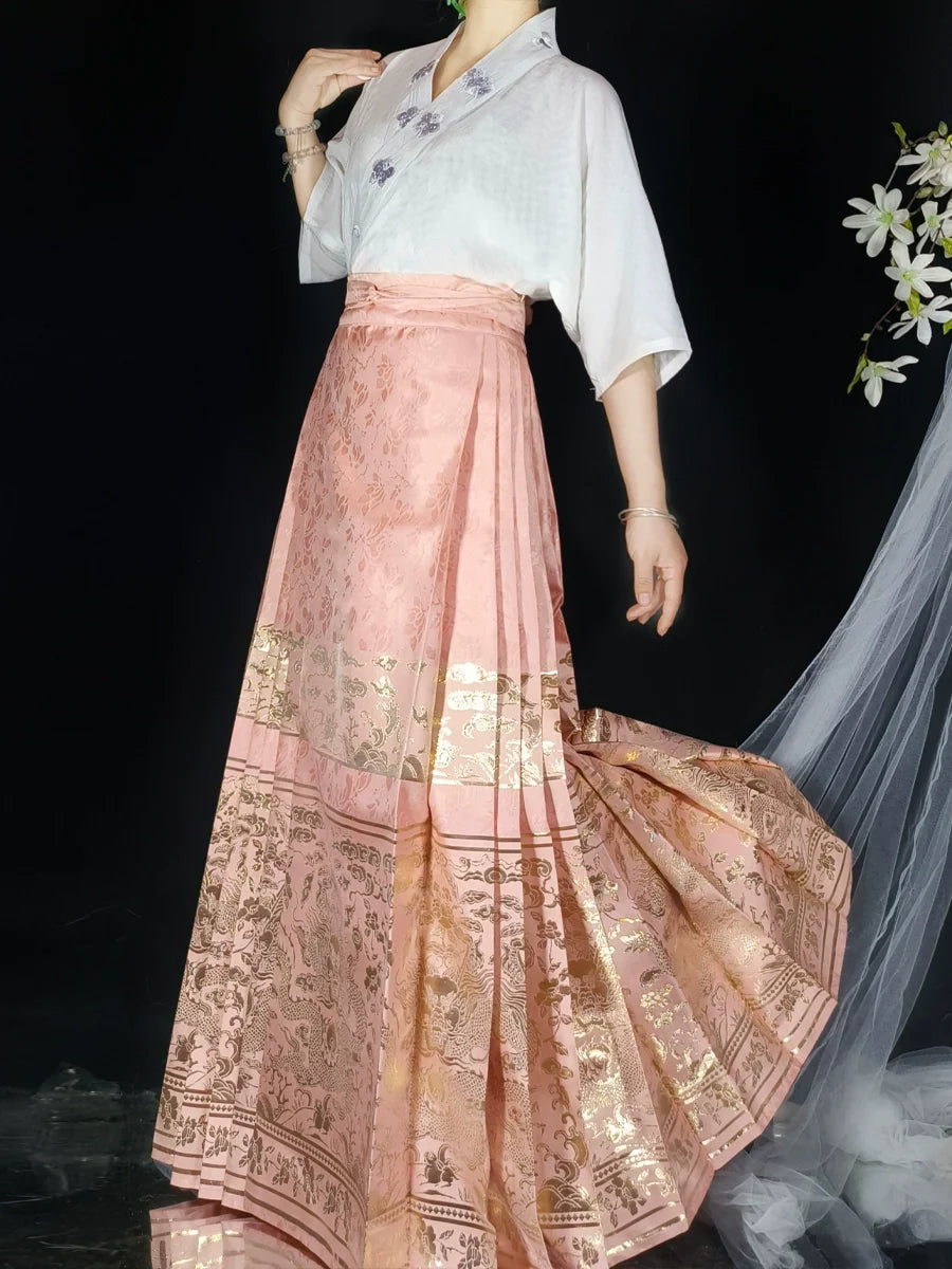 Sweet Romance - New Chinese Style Ming Dynasty Hanfu Matching Set